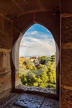 View from a window in the Castelo de San Jorge, San Jorge Castle, Lisbon