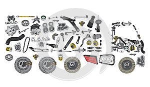 Images truck assembled from spare parts