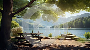 Imaginary date spot, beautiful scenery,natural light , Generative AI