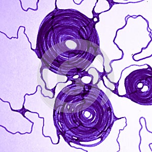 Imaginary Topographic Map. Purple Magic Spell