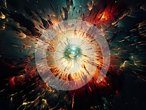 Imagination of a Big bang explosion. The beginning of a Universe.