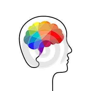 Imagination and thinking concept with colorful brain