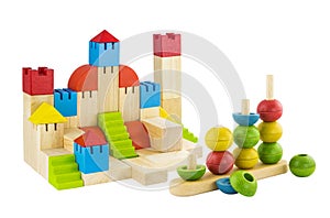 Imagination wooden blocks colorful toy isolated