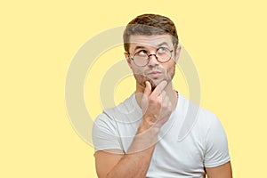 Imaginative ability. creative man with creative ideas.