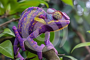 Imaginative Anthropomorphic chameleon violet. Generate Ai