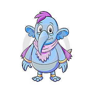 Joyful Elephant and Bird