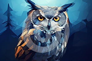 Imaginative Owl glasses colorful art. Generate Ai