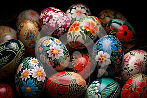 Imaginative Painted eggs floral design. Generate Ai