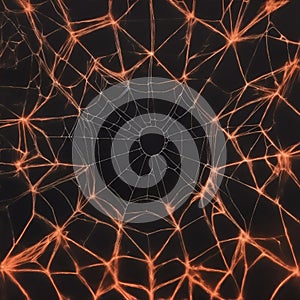 abstract spiderweb doodle pattern neon light background