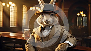 Imagine a dapper rabbit