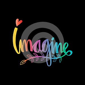 Imagine hand lettering. photo