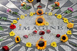 Imagine mosaic in honor to John Lennon in Central Park, New York