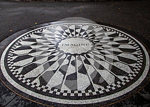 Imagine mosaic in Strawberry Fields in Central Park.