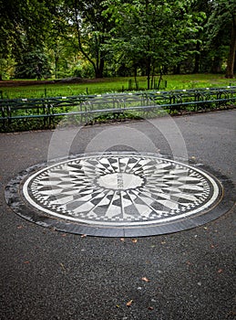 Imagine mosaic in Strawberry Fields in Central Park.