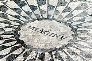 Imagine Mosaic Memorial, Strawberry Fields, Central Park, Manhattan, New York City, USA