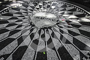 The Imagine Mosaic in Strawberry Fields Memorial - Central Park, Manhattan, New York City