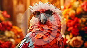 Imagine a stylish parrot