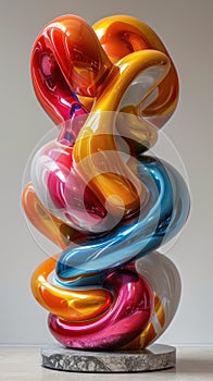 Sculpture by Jeff Koons concept showcases innovative design and a fusion of body and graphic art, Ai Generated photo