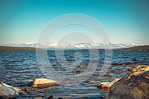 Imandra Lake and Hibiny mountains Northern Landscape