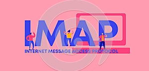 IMAP internet message access protocol. Web software digital graphic scripts and programming coding technologies. photo