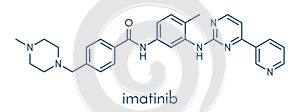 Imatinib cancer drug molecule. Tyrosine-kinase inhibitor. Skeletal formula. photo