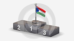 Imbabura 3D waving flag illustration on winner podium.