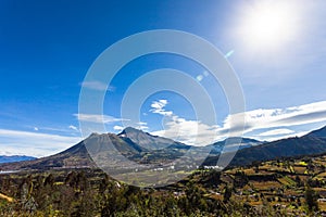 Imbabura volcano with blue sky photo