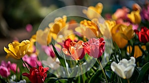 Imbibe the lively atmosphere of spring by capturing the vibrant colors of blossoming flowers.