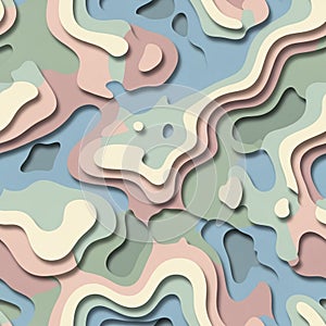 Imensional effect with smooth curving lines that interweave to