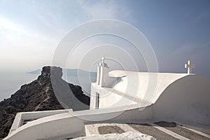 Imerovigli, Santorini, Greece - October 22, 2014: Skaros Rock. Caldera View - Immagine photo