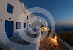 Imerovigli village at night Santorini