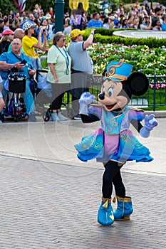 A customized Disney parade through the streets in Paris