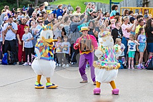 A customized Disney parade through the streets in Paris