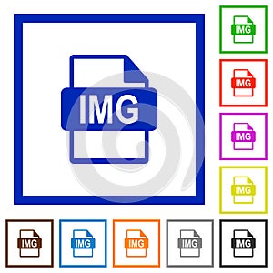 IMG file format flat framed icons photo