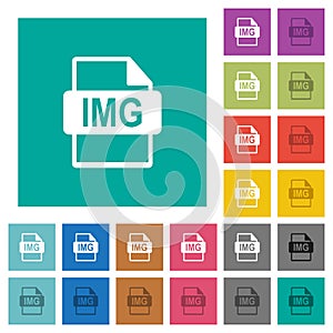 IMG file format square flat multi colored icons photo