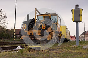 Railway plow for gravel profiling photo