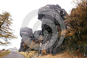 Rock formation of Decinsky Sneznik hill