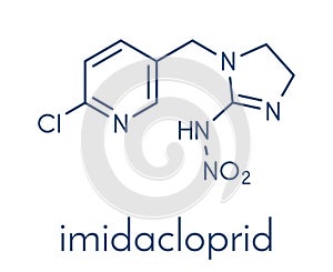 Imidacloprid neonicotinoid insecticide. Insect neurotoxin that may contribute to honey bee colony collapse disorder. Skeletal. photo