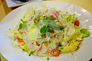 Imitation crab stick salad Japanese cuisine