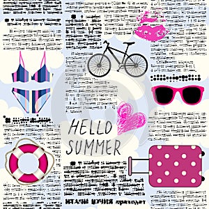 Imitation of newspaper Hello summer