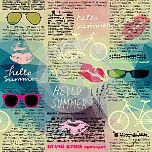 Imitation of newspaper Hello summer