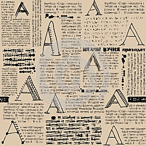 Imitation of newspaper with letters A.