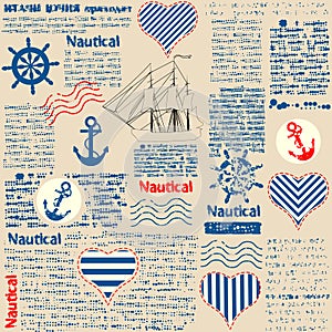 Imitation of newspaper in nautical style with