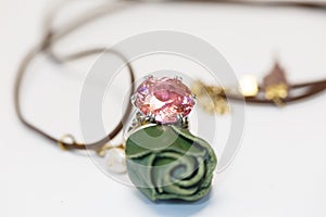 Imitation pink diamond imitation