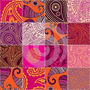 Imitation of quilting design in indian style with