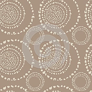 Imitation terrazzo, circles of abstract shapes. Seamless background, surface design. Vector illustration