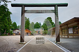 Imizu Shrine at Takaoka castle Park in Takaoka, Toyama, Japan. a famous historic site