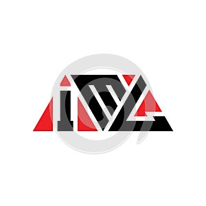 IML triangle letter logo design with triangle shape. IML triangle logo design monogram. IML triangle vector logo template with red