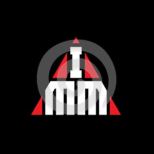 IMM triangle letter logo design with triangle shape. IMM triangle logo design monogram. IMM triangle vector logo template with red