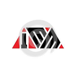 IMM triangle letter logo design with triangle shape. IMM triangle logo design monogram. IMM triangle vector logo template with red